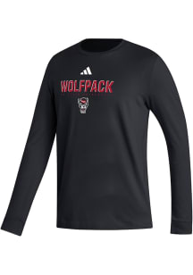 Adidas NC State Wolfpack Black Heat Seal Fresh Long Sleeve T Shirt