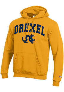Champion Drexel Dragons Mens Gold University Seal Long Sleeve Hoodie