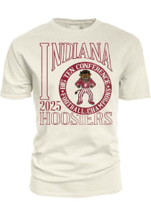 Blue 84 Indiana Hoosiers White 2025 Big Ten Football Champions Mascot Short Sleeve T Shirt
