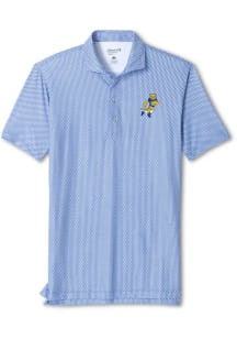 Johnnie O Pitt Panthers Mens Blue Hex Football Roc Short Sleeve Fashion Polo