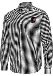 Antigua Los Angeles FC Mens Black Ellis Long Sleeve Dress Shirt