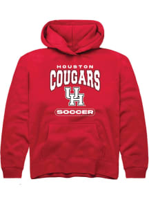 Summit Sportswear Houston Cougars Youth Red Soccer Long Sleeve Hoodie