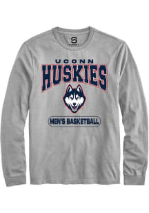 Summit Sportswear UConn Huskies Grey Men's Basketball Long Sleeve T Shirt