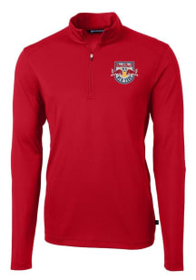 Cutter and Buck New York Red Bulls Mens Red Virtue Eco Pique Long Sleeve Qtr Zip Pullover