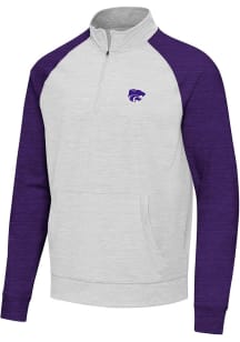 Antigua K-State Wildcats Mens Purple Urgent Colorblock Long Sleeve Qtr Zip Pullover