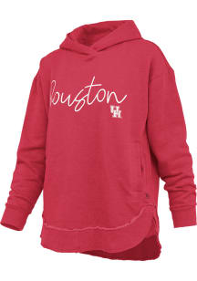 Pressbox Houston Cougars Womens Red Melange Poncho Hooded Sweatshirt