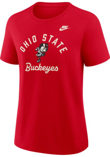 Nike Ohio State Buckeyes Womens Red Legacy Primetime Short Sleeve T-Shirt