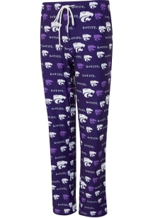 Concepts Sport K-State Wildcats Womens Lavender Mosaic Loungewear Sleep Pants