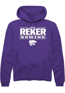 Regan Reker K-State Wildcats Mens Purple NIL Stacked Box Player Hood