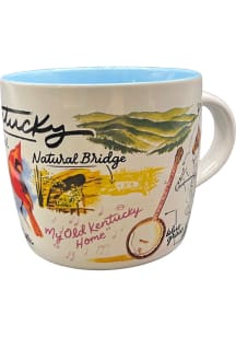 Kentucky 19 oz Travel Journal Inspired Design Ceramic Mug - White