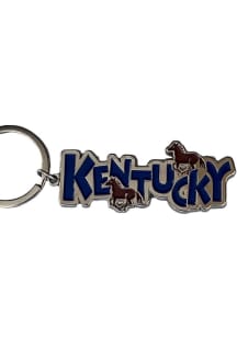 Kentucky KY Blue Horse Keychain - Blue