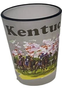 Kentucky KY Watercolor Horses Shot Glass
