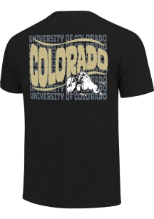 Colorado Buffaloes Black Vintage Wave Overlay Short Sleeve T Shirt