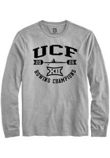 Summit Sportswear UCF Knights Grey Big 12 2026 Rowing Champions Long Sleeve T Shirt