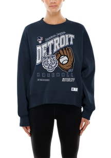 New Era Detroit Tigers Womens Navy Blue City Connect Basic Crew Sweatshirt