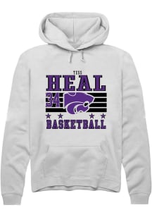 Tess Heal K-State Wildcats Mens White NIL Striped Player Hood