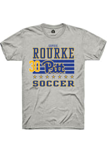 Sophie Rourke Pitt Panthers Ash NIL Striped Short Sleeve Player T Shirt