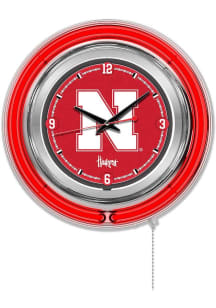 Nebraska Cornhuskers Double Neon Wall Clock