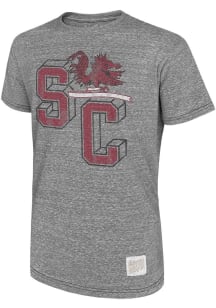 Original Retro Brand South Carolina Gamecocks Grey Vault Team Logo Initials Short Sleeve Fashion T..