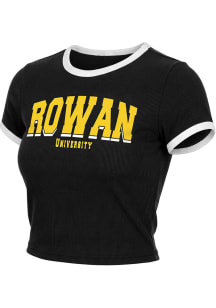 Rowan University Womens Burgundy Ribbed Baby Short Sleeve T-Shirt