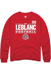 Max LeBlanc Ohio State Buckeyes Mens Red Football NIL Stacked Box Player Crew