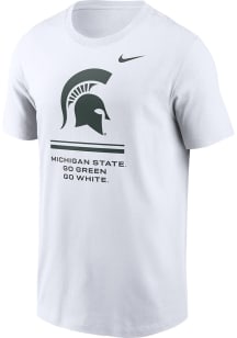 Nike Michigan State Spartans White DriFit Sideline Practice Short Sleeve T Shirt