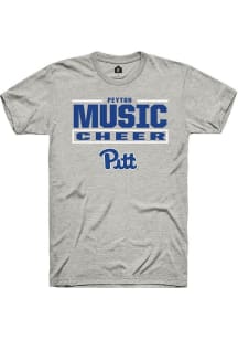 Peyton Music Pitt Panthers Ash NIL Stacked Box Short Sleeve Player T Shirt