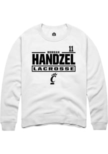 Morgan Handzel Cincinnati Bearcats Mens White NIL Stacked Box Player Crew