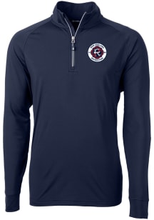 Cutter and Buck New England Revolution Mens Navy Blue Adapt Eco Big and Tall Qtr Zip