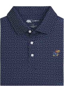 Onward Reserve Kansas Jayhawks Mens Navy Blue Gameday Short Sleeve Fashion Polo
