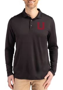 Cutter and Buck Utah Utes Mens Black Vault Coastline Long Sleeve Polo Shirt