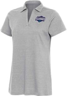 Antigua Greensboro Swarm Womens Grey Heather Peak Short Sleeve Polo Shirt