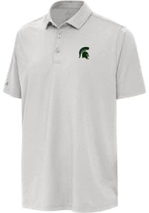 Antigua Michigan State Spartans Mens Grey Hurdle Short Sleeve Polo