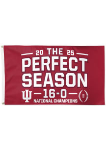 Indiana Hoosiers 3x5 2025 Football Perfect Season Nat Champ Silk Screen Grommet Flag - Crimson