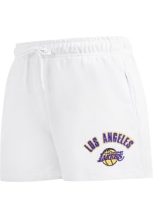 Pro Standard Los Angeles Lakers Womens White Classic Chenille Shorts