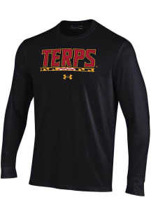 Under Armour Maryland Terrapins Black Terps Bar Performance Long Sleeve T Shirt