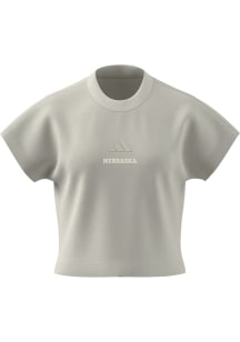 Adidas Nebraska Cornhuskers Womens White All Season Short Sleeve T-Shirt