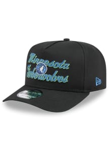 New Era Minnesota Timberwolves A Frame Chainstitch 9FIFTY Adjustable Hat - Black