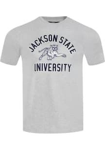 Pro Standard Jackson State Tigers Grey Stacked Logo Short Sleeve T Shirt