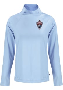 Cutter and Buck Colorado Rapids Womens Light Blue Coastline Eco Funnel Neck Crew Sweatshirt