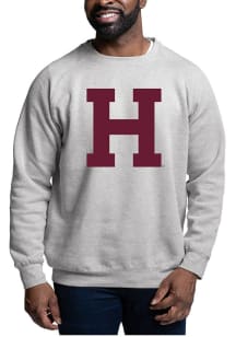 Harvard Crimson Mens White Block H Long Sleeve Crew Sweatshirt