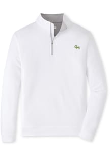 Peter Millar George Mason University Mens White Perth Long Sleeve Qtr Zip Pullover