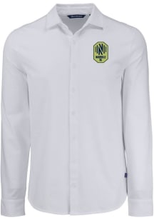 Cutter and Buck Nashville SC Mens White Advantage Soft Pique Long Sleeve Dress Shirt