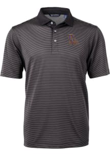 Cutter and Buck Prairie View A&M Panthers Mens Black Virtue Micro Stripe Short Sleeve Polo