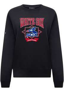 Levelwear Chicago White Sox Womens Black Yvette Precinct Cooperstown Crew Sweatshirt