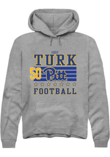 Shep Turk Pitt Panthers Mens Grey Football NIL Striped Player Hood