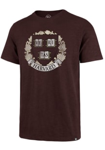 47 Harvard Crimson Maroon Adorned Shield Short Sleeve Fashion T Shirt