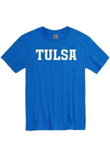 Tulsa Golden Hurricane Blue Tulsa Wordmark Short Sleeve T Shirt