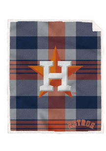 Houston Astros Plaid Steel 60x70 Sherpa Fleece Blanket - Navy Blue