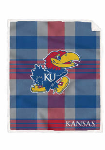 Kansas Jayhawks Plaid Steel 60x70 Sherpa Fleece Blanket - Crimson